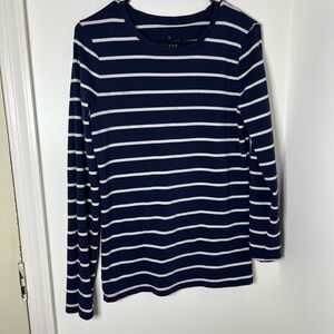A New Day Blue and White Striped Top